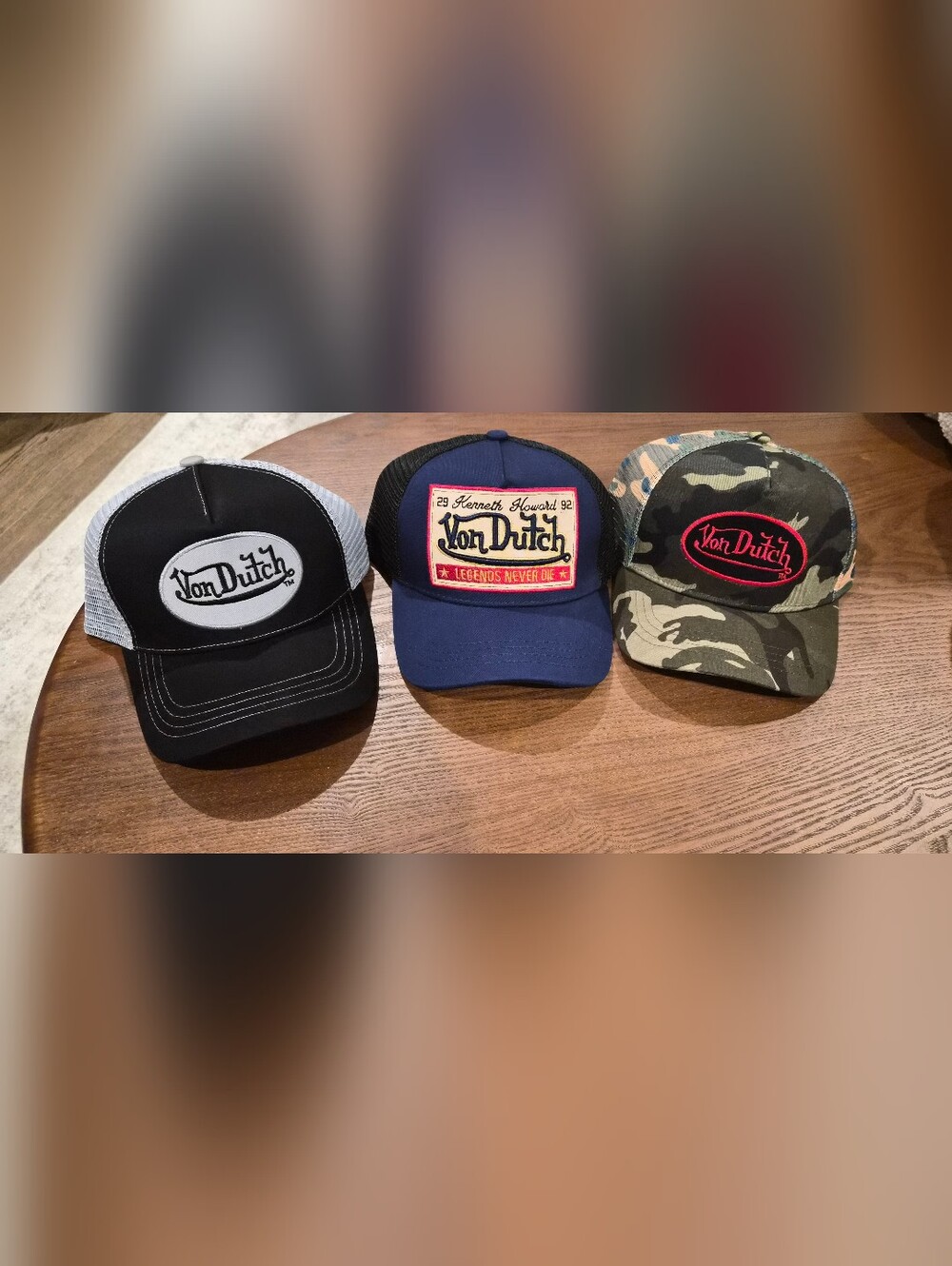 All 3 Von Dutch Adult Trucker Caps - Black, Navy, Camouflage